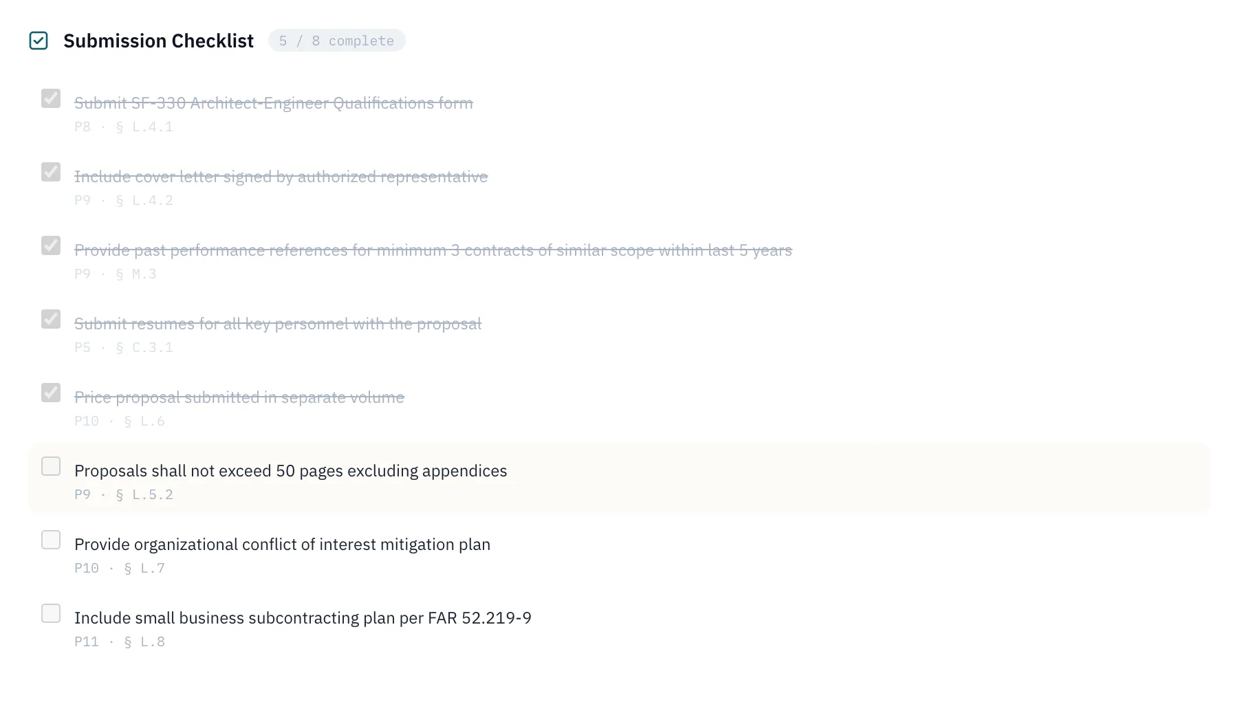 RFP Compliance Checklist